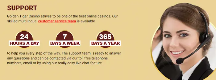 Golden Tiger Casino support